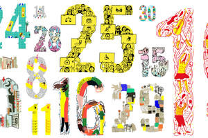 illustration of the numbers 1, 24, 14, 28, 25, 30, 19, 29, 16, 11 and 5, each illustration for each number represents the corresponding article in the universal declaration of human rights