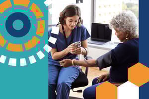 nurse talking to a patient during health research